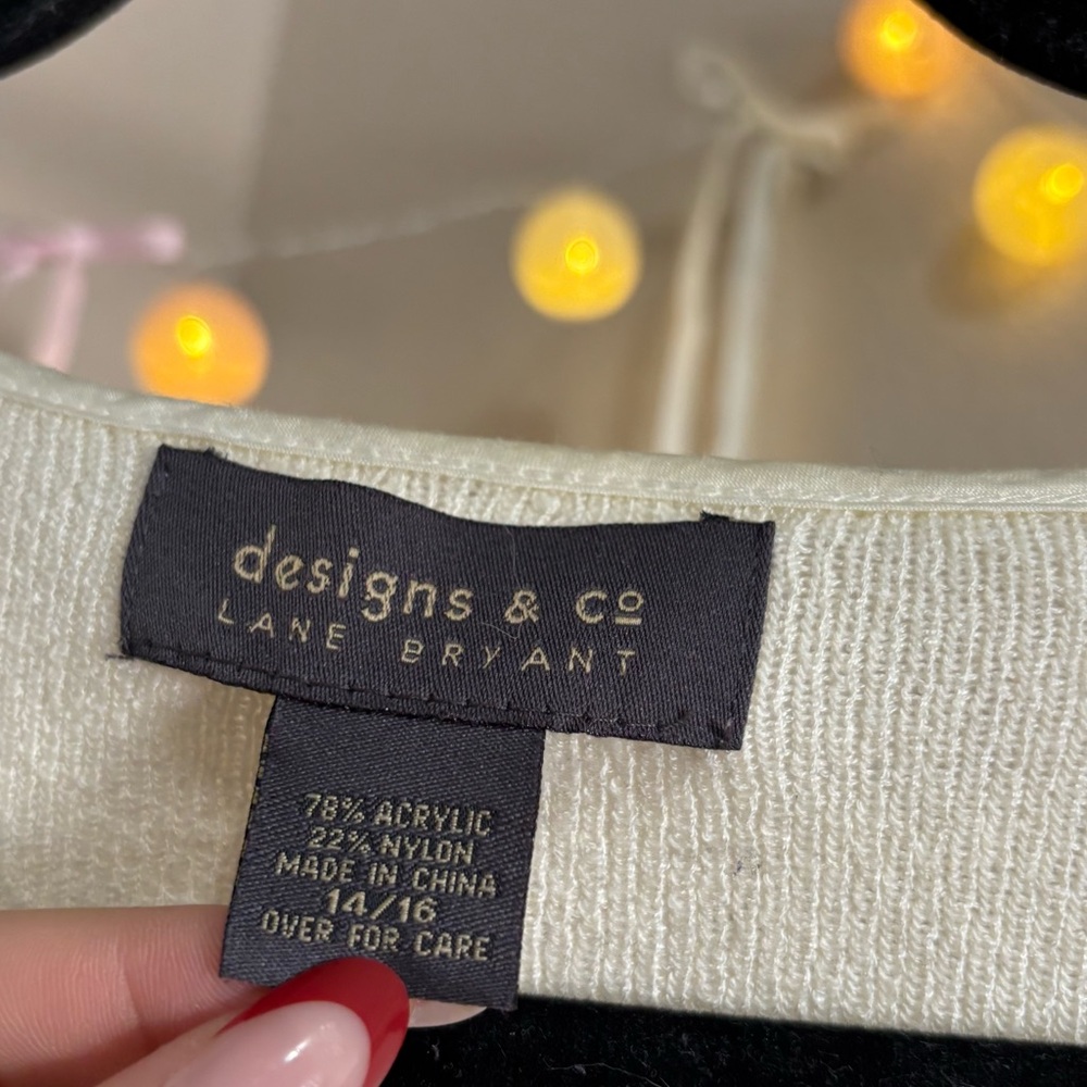 ୨୧ ･ﾟ✧ Lane Bryant Cream Cardigan Sweater - Picture 6 of 7